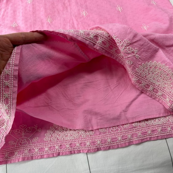Anthropologie Forever That Girl Top Womens 8 Pink Embroidered Square Neck Boho - Picture 6 of 8
